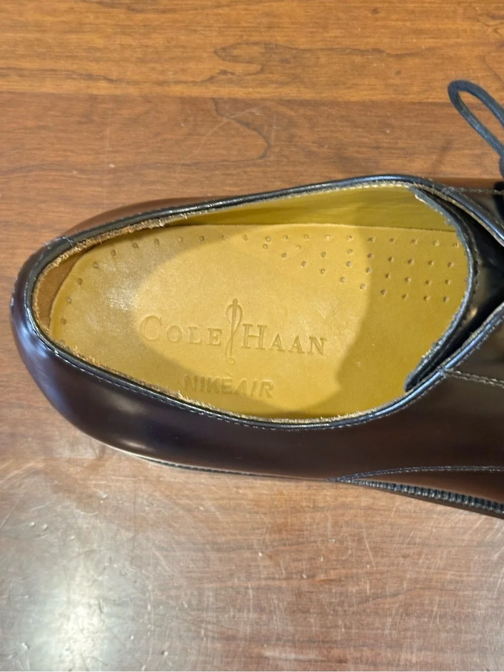 Cole Haan Nike Air Carter Black Leather Cap Toe Oxfords Mens 12 M